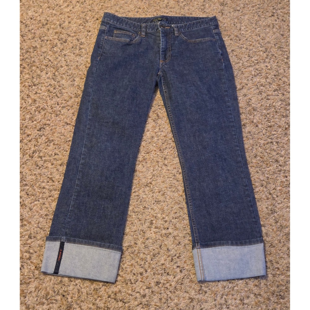 Banana Republic Straight Cuffed Pants Women's Size 6 Blue‎ Spandex Blend